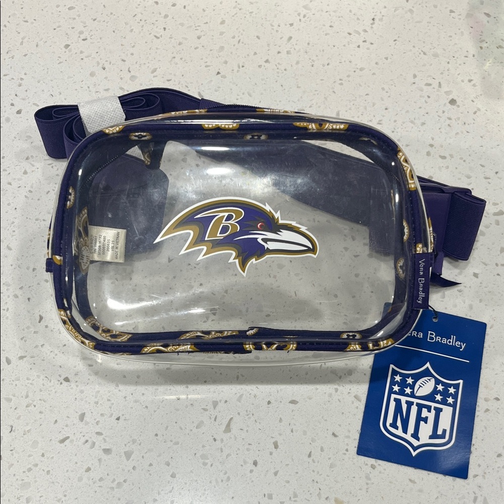 Vera Bradley NFL Clear Crossbody Bag with Purple Accents